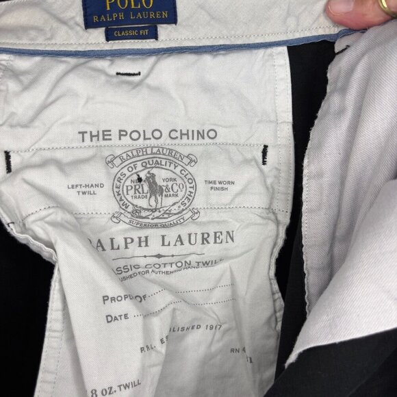 POLO RALPH LAUREN The Polo Chino Classic Fit Mens 40x34 Black - Picture 6 of 7
